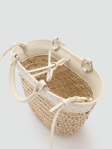 MANGO Shoppingväska 'BASTER' i vit