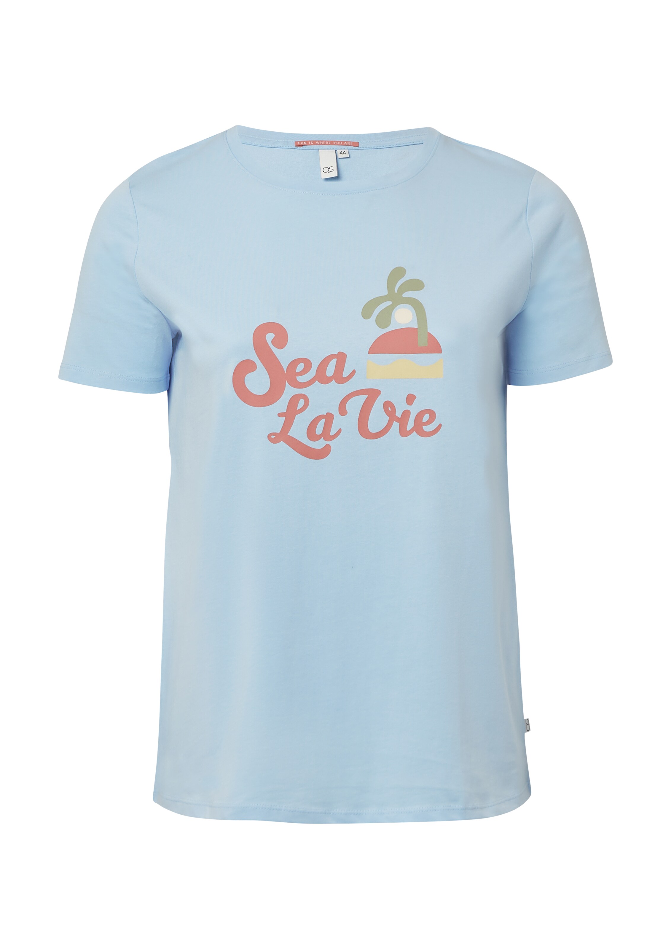 T-shirt QS en bleu : devant