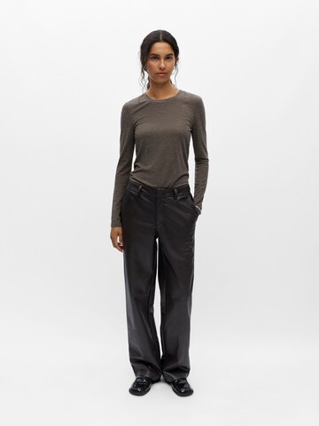 OBJECT Wide leg Broek 'OBJLIVA' in Bruin