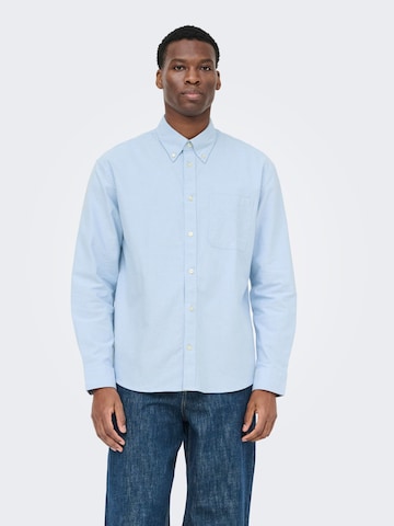 Coupe regular Chemise 'ONSOXFORD' Only & Sons en bleu : devant