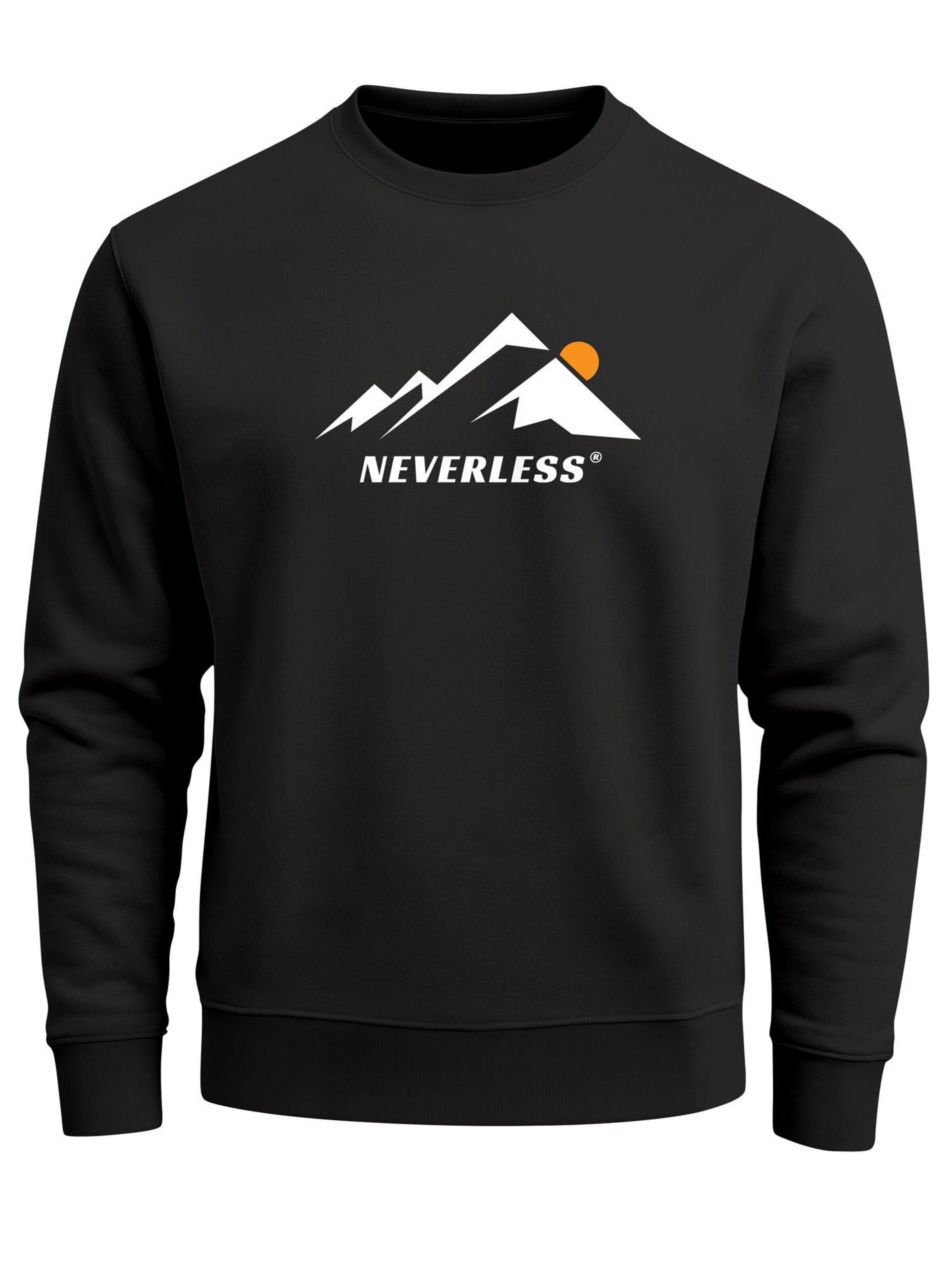 Neverless Sweatshirt 'Minimalistic Mountain'‌‌‌‌‌‌‌‌ in Schwarz: Vorderseite