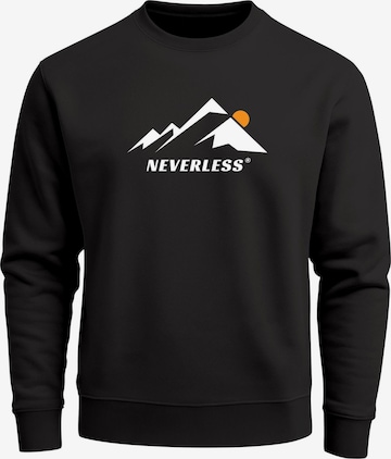 Neverless Sweatshirt 'Minimalistic Mountain' in Schwarz: Vorderseite