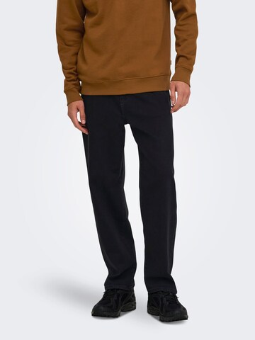 Loosefit Jeans 'FADE ' di Only & Sons in nero: frontale