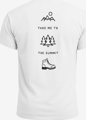 Neverless Shirt 'the summit' in Weiß: Vorderseite
