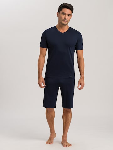 Hanro Short Pajamas in Blue: front