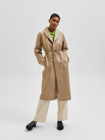 SELECTED FEMME Between-Seasons Coat 'Stella' in Brown