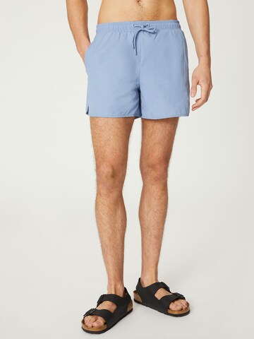 DAN FOX APPAREL Regular Swimming shorts 'Yigit' in Blue: front