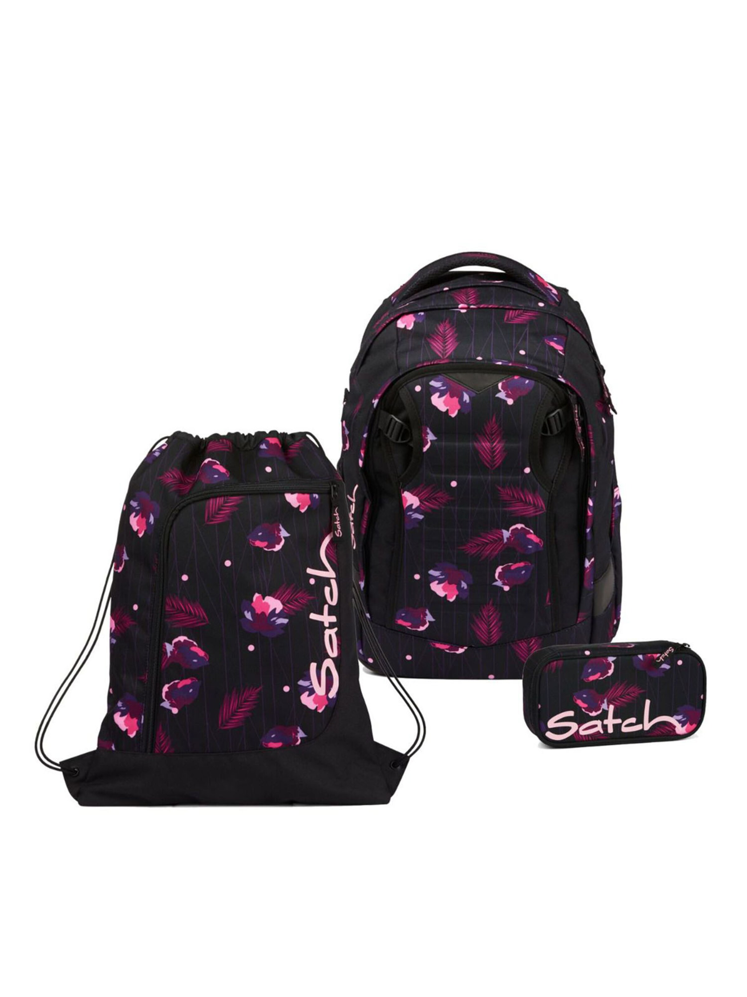 Satch Backpack 'Satch Match Schulrucksack Set 3tlg' in Pink: front