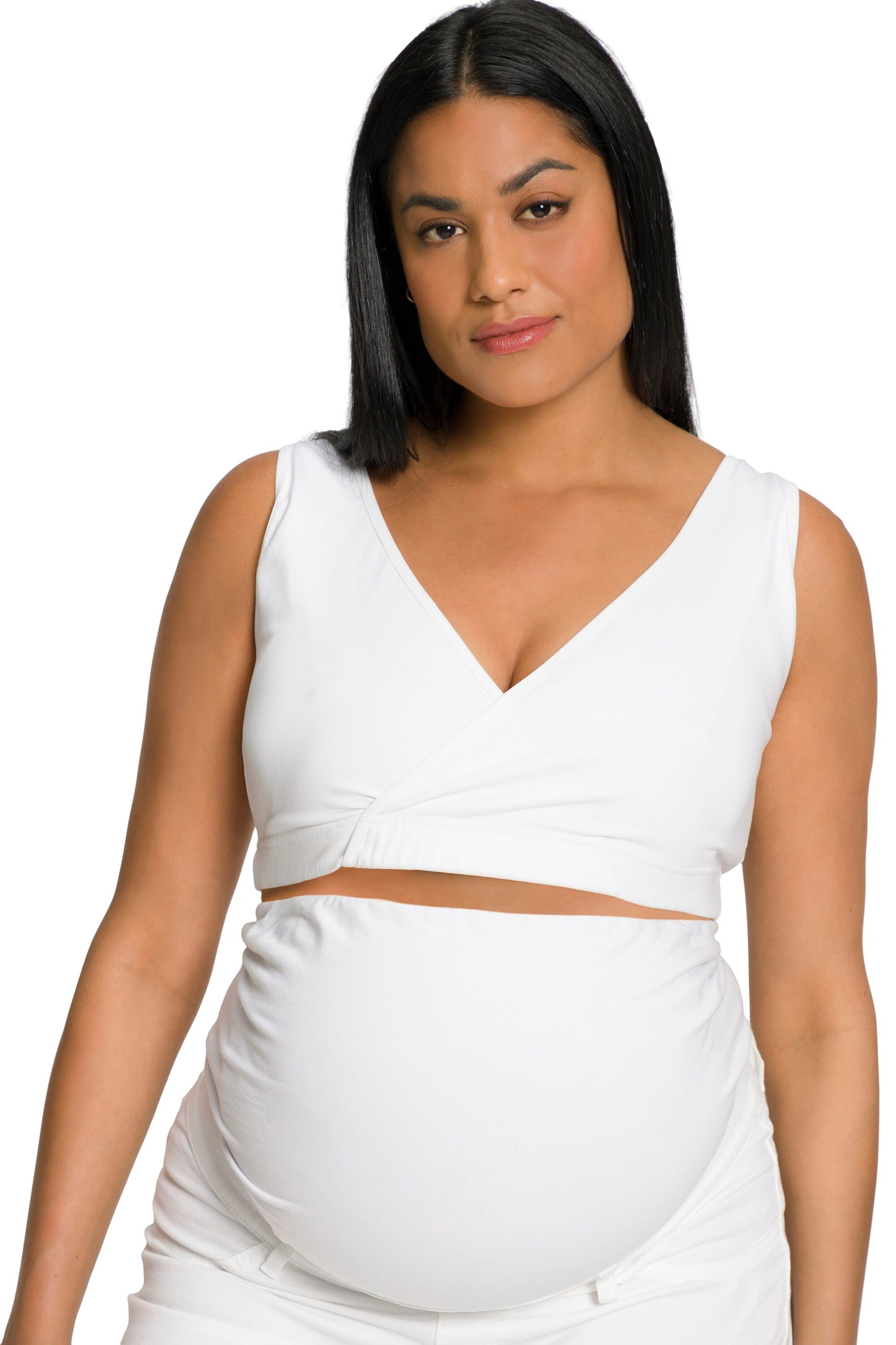 Ulla Popken Bralette Bra in White: front