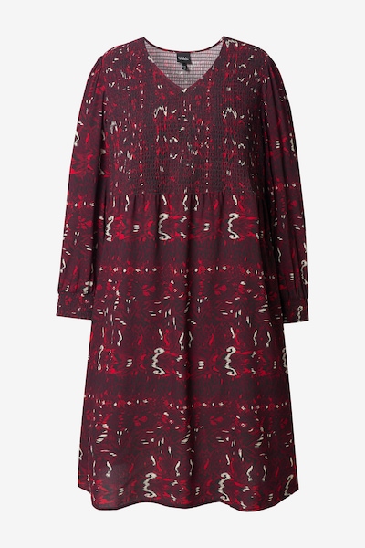 Ulla Popken Robe en rouge / lie de vin / noir / blanc, Vue avec produit