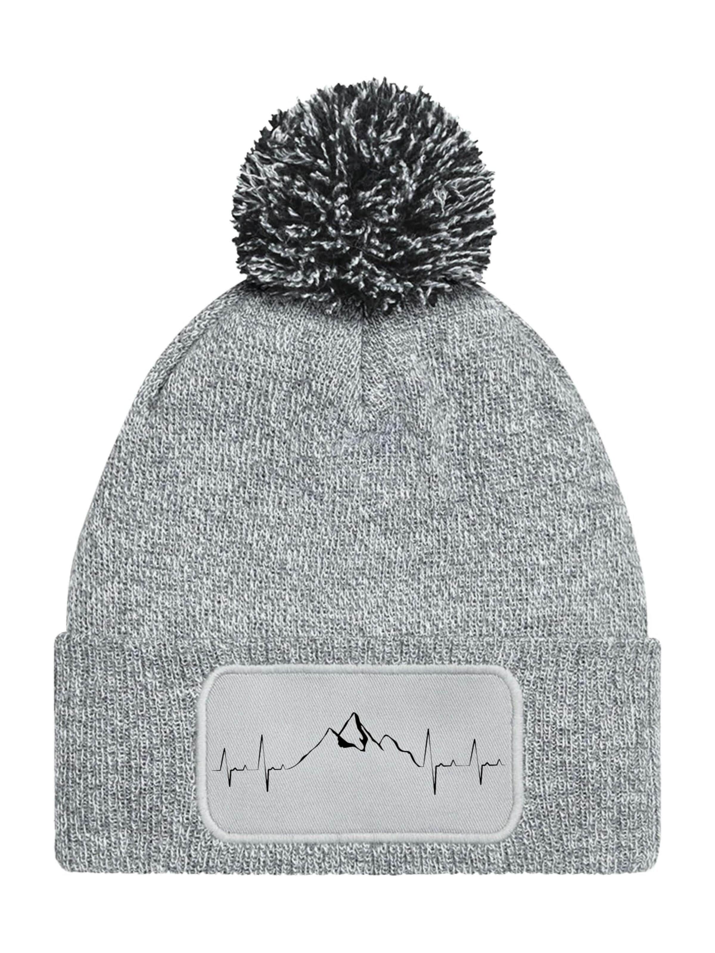 Youth Designz Mütze 'Heartbeat Mountain'‌‌‌‌‌‌ in Grau: Vorderseite