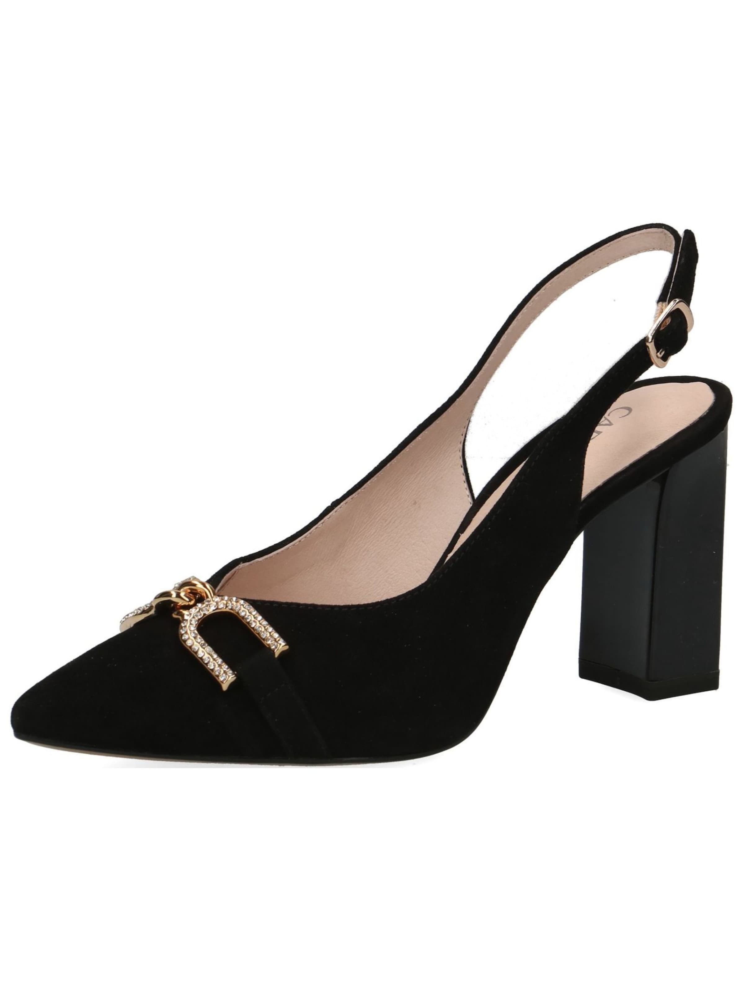 CAPRICE Slingback Pumps in Black: front