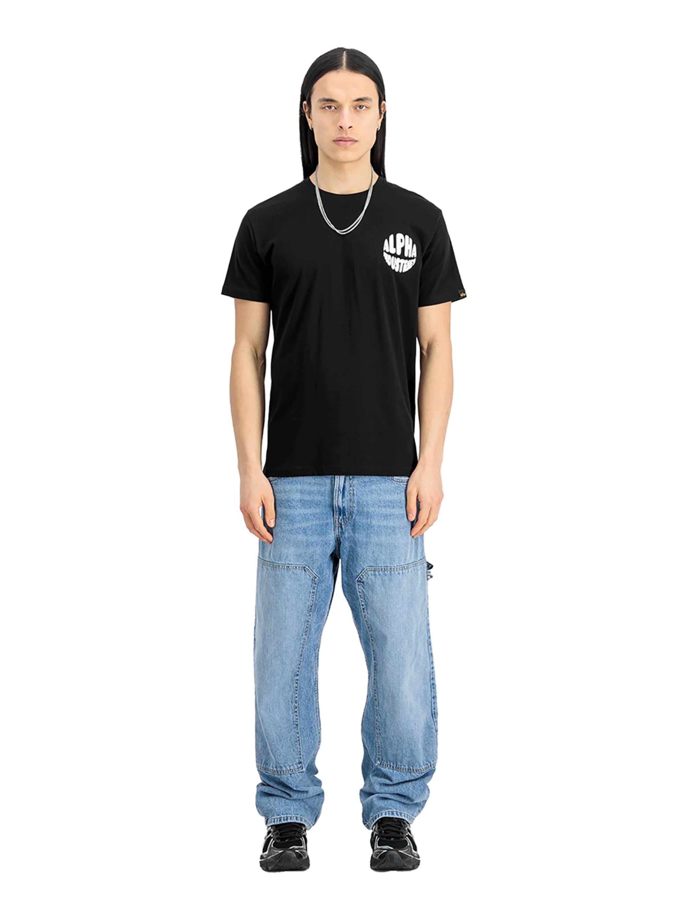 ALPHA INDUSTRIES Shirt 'Logo BP' in Black