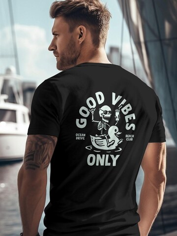 Neverless Shirt 'Good Vibes Rücken' in Black