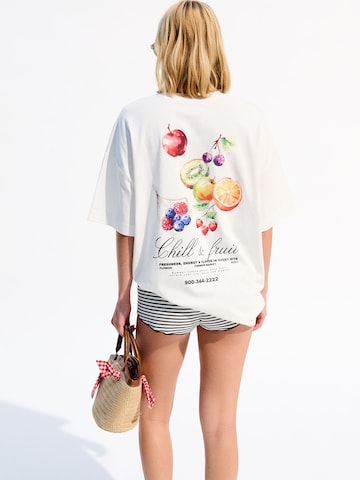 Bershka Tričko – bílá: přední strana
