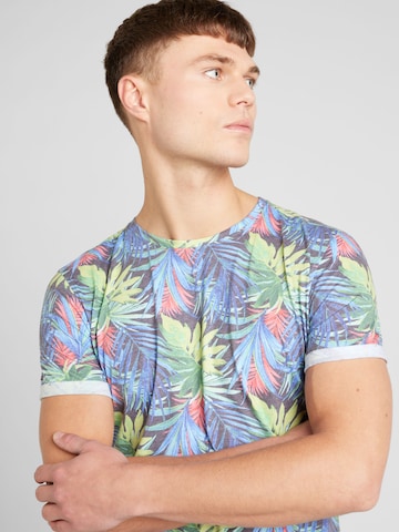 T-Shirt 'LEAF' Key Largo en bleu