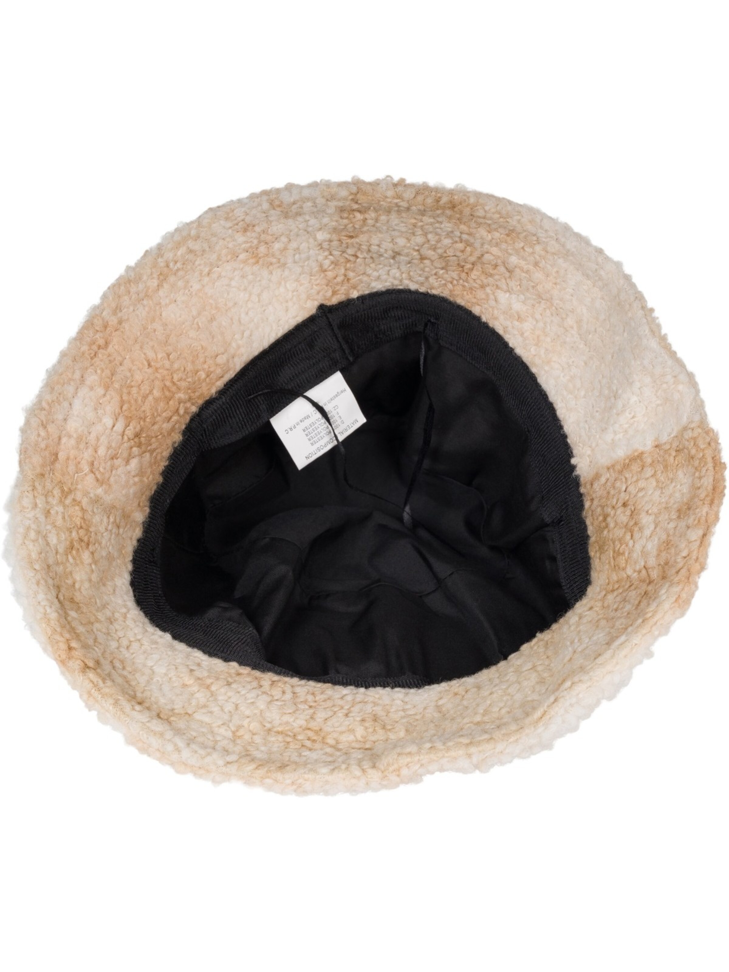 styleBREAKER Hat 'Teddyfell Fischerhut Ombré' in Beige
