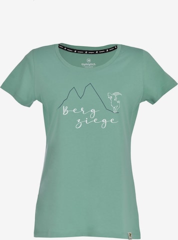 Gipfelglück T-Shirt 'Frieda' in Grün: Vorderseite
