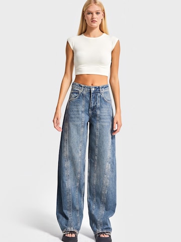 IT'S BASIC Regular Jeans 'Straight Mid Rise Jeans' in Blauw: voorkant