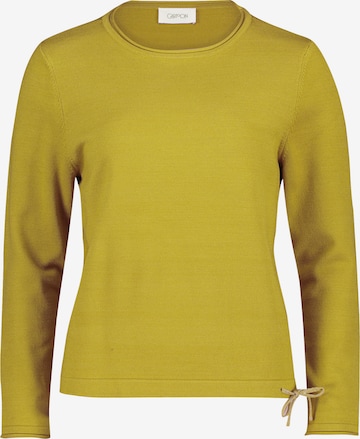 Cartoon Strickpullover mit Rundhalsausschnitt in Grün: Vorderseite