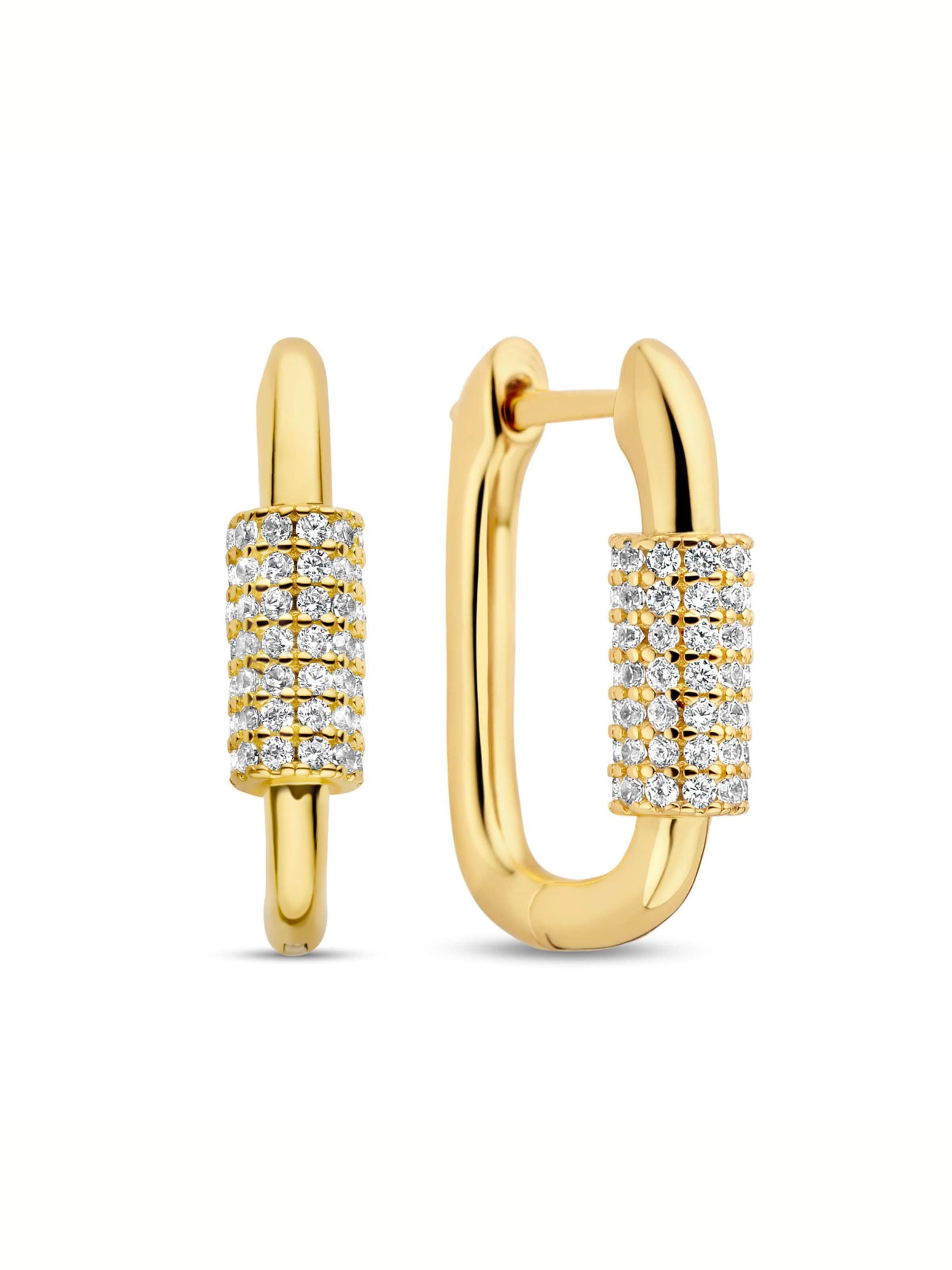 Boucles d'oreilles 'DAZZLE Huggies' Kamiko en or : devant
