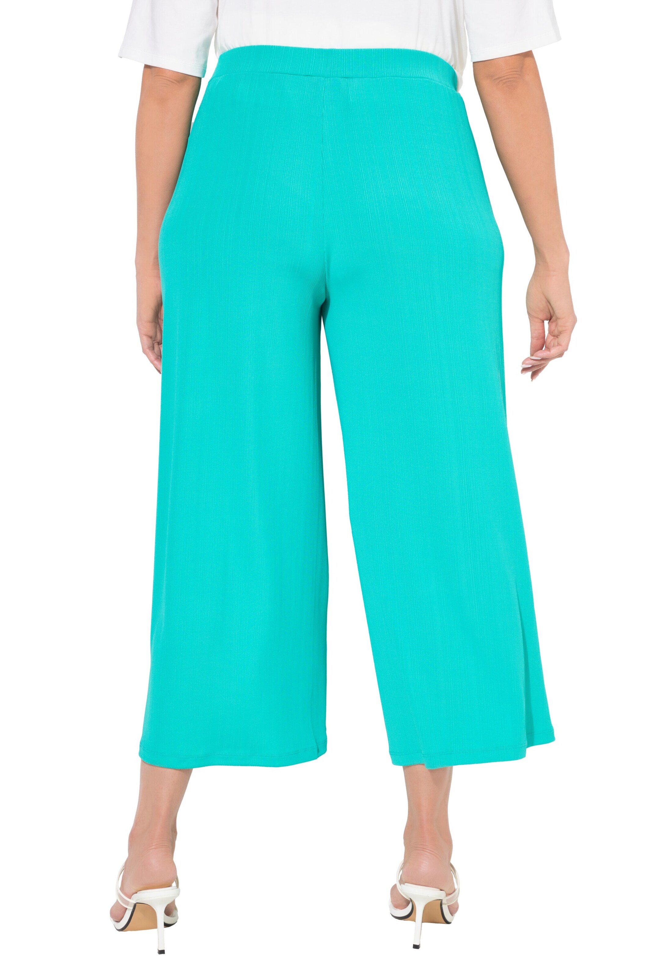 Ulla Popken Wide Leg Hose in Grün