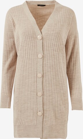 LELA Gebreid vest in Beige: voorkant