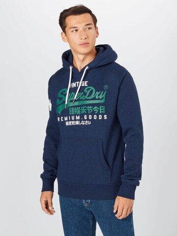 Coupe regular Sweat-shirt Superdry en bleu : devant