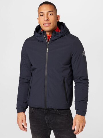 ECOALF Between-Season Jacket 'Cartes' in Blue: front