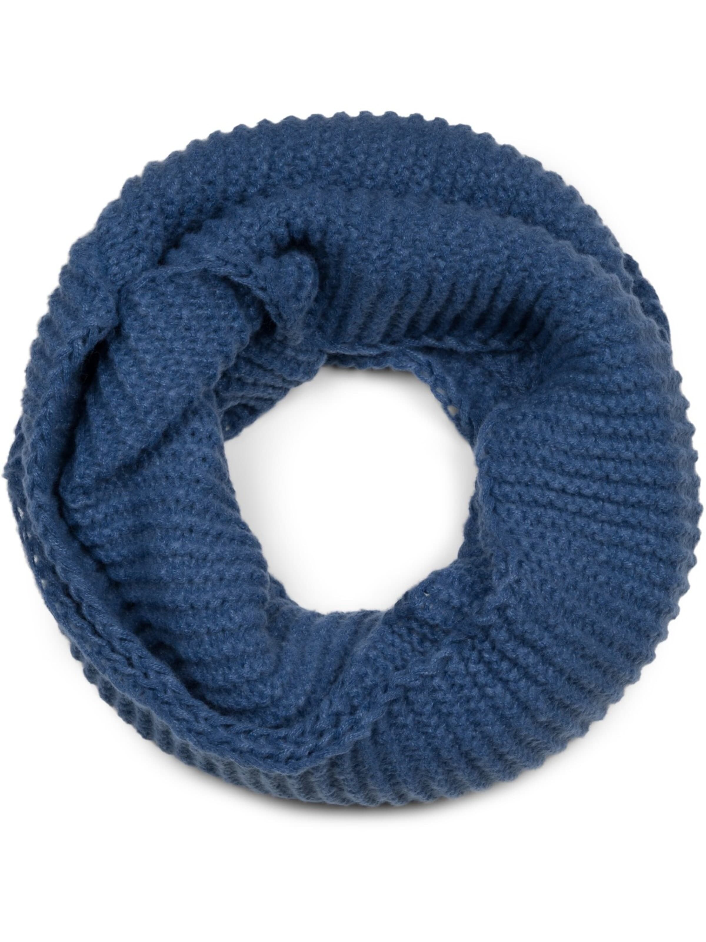 styleBREAKER Schlauchschal 'Strick Loop Wellenmuster'‌‌‌‌ in Blau: Vorderseite