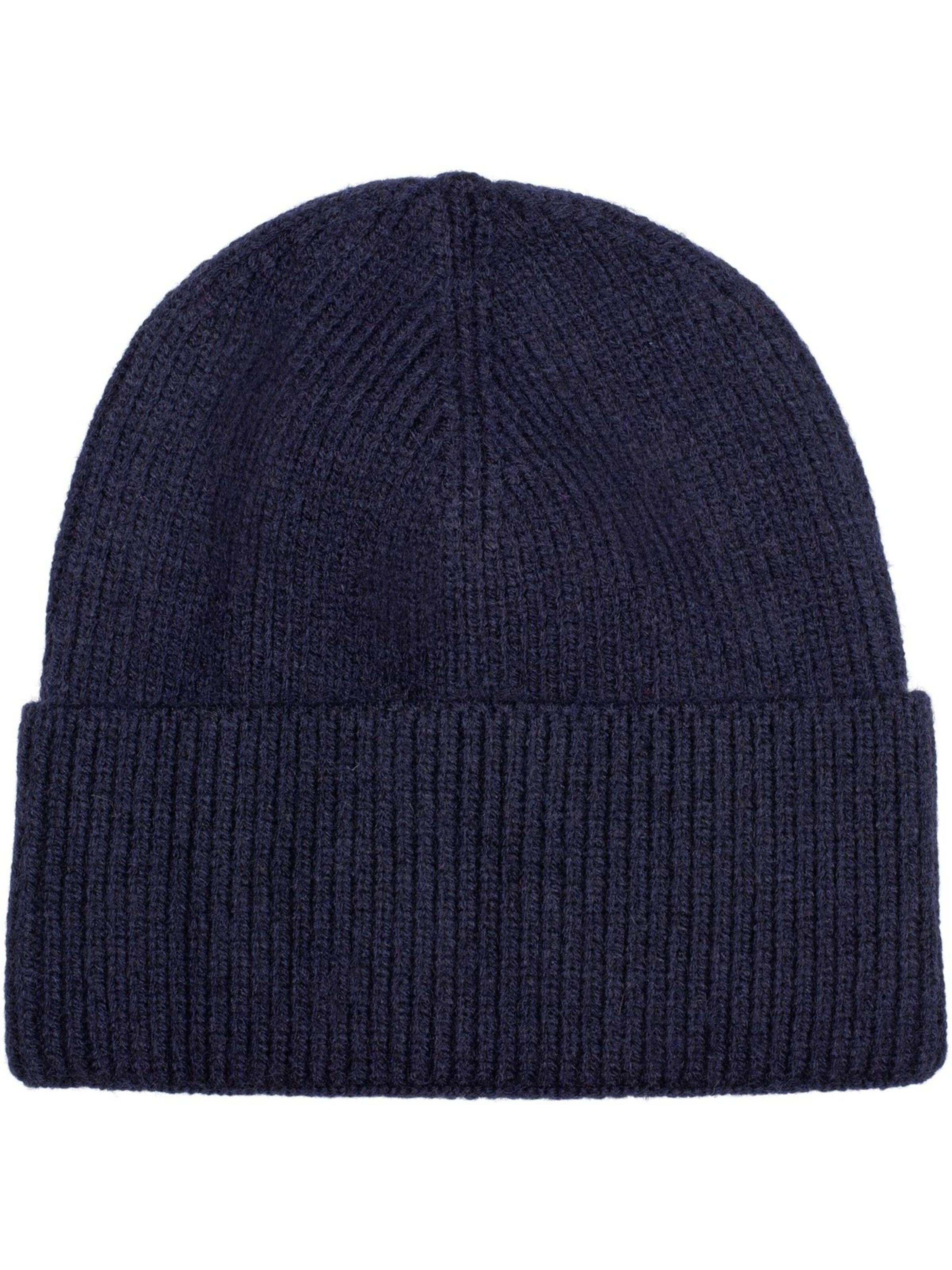 styleBREAKER Mütze 'Strickmütze mit Rippenmuster'‌‌‌‌‌ in Blau: Vorderseite