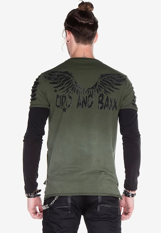CIPO & BAXX Shirt '2in1 Torn' in Groen
