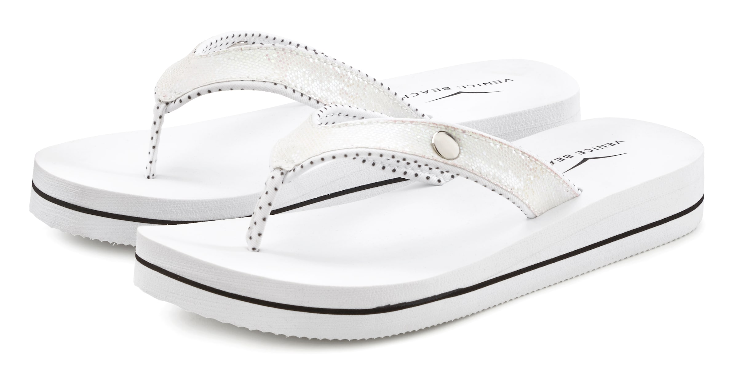 VENICE BEACH - Chinelos de dedo em branco