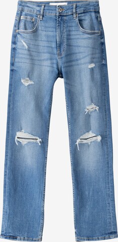 Bershka Slimfit Jeans in Blauw: voorkant