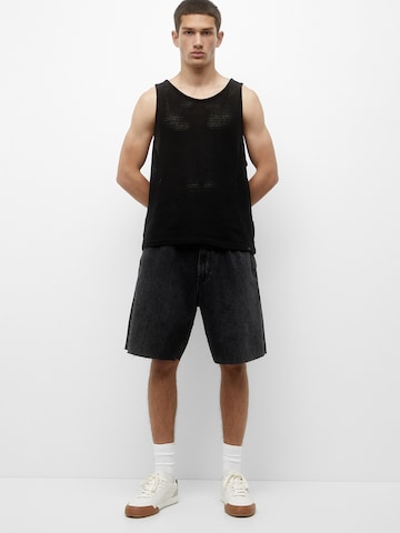 Pull&Bear Loosefit Shorts in Schwarz: predná strana