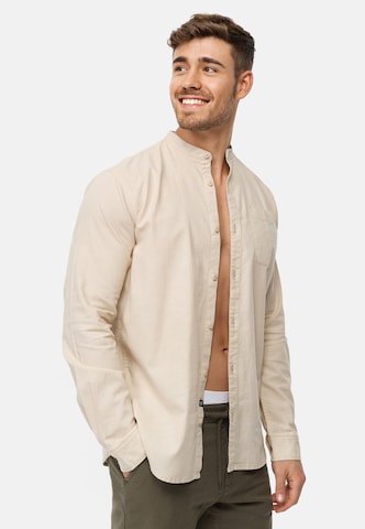 INDICODE JEANS Regular fit Overhemd ' INRaffi ' in Beige: voorkant