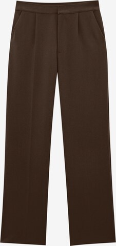 Wide leg Pantaloni con pieghe di Pull&Bear in marrone: frontale