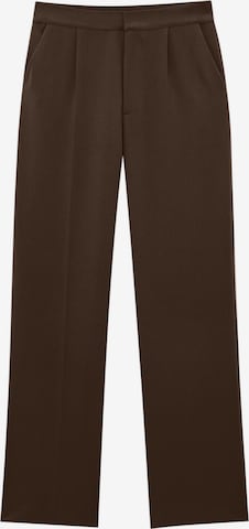 Pull&Bear Pleat-Front Pants in Brown: front