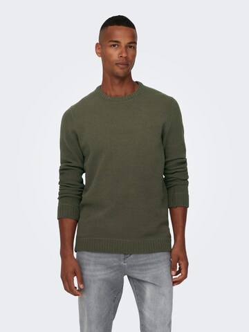 Only & Sons Sweater 'Ese' in Green: front