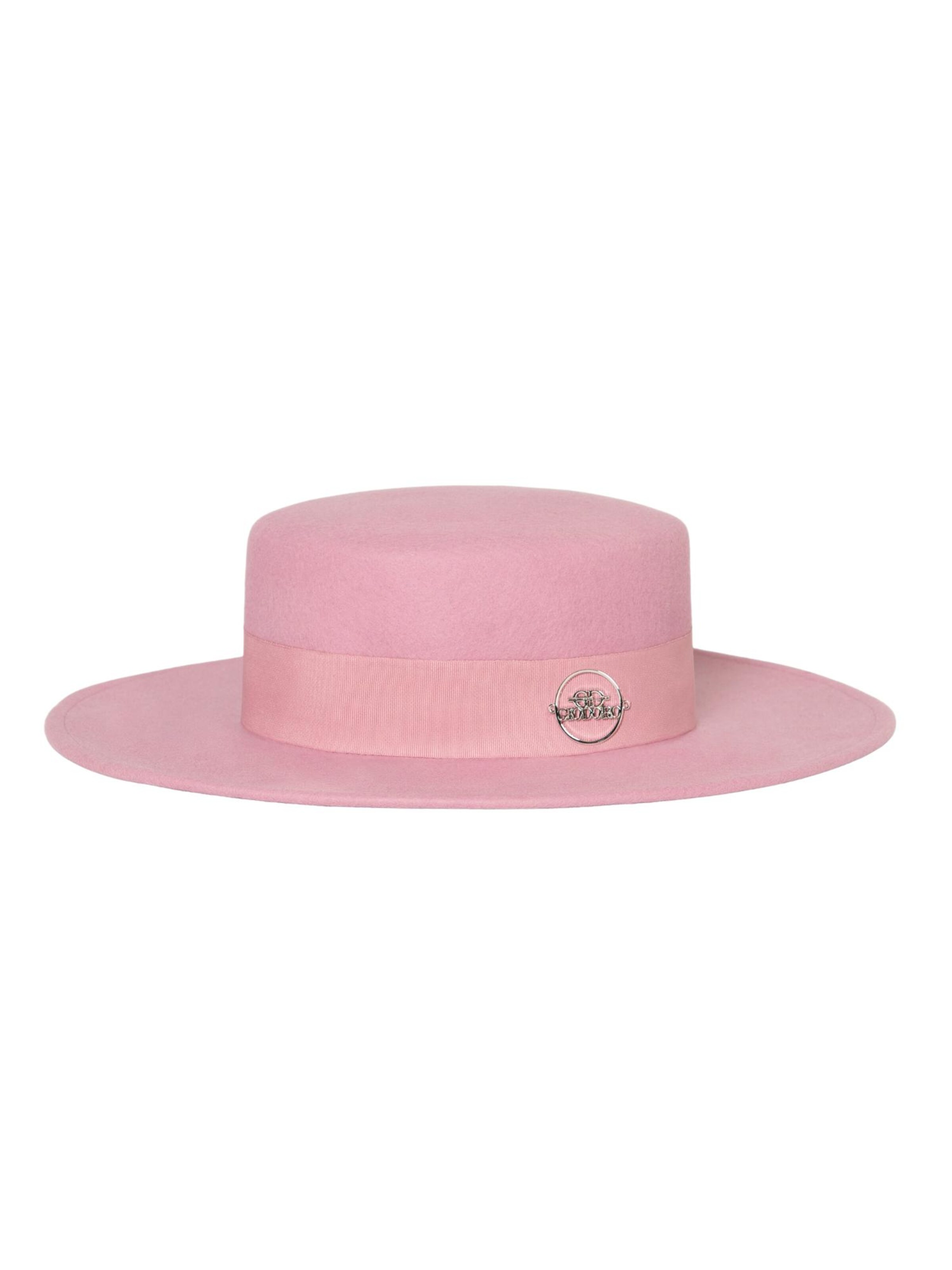 Chapeaux 'Gidoa Felt Canotier' Giodoro en rose : devant