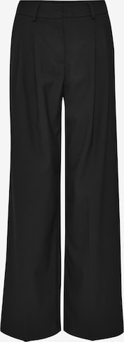 OPUS Wide leg Pleat-Front Pants 'Melpa' in Black: front