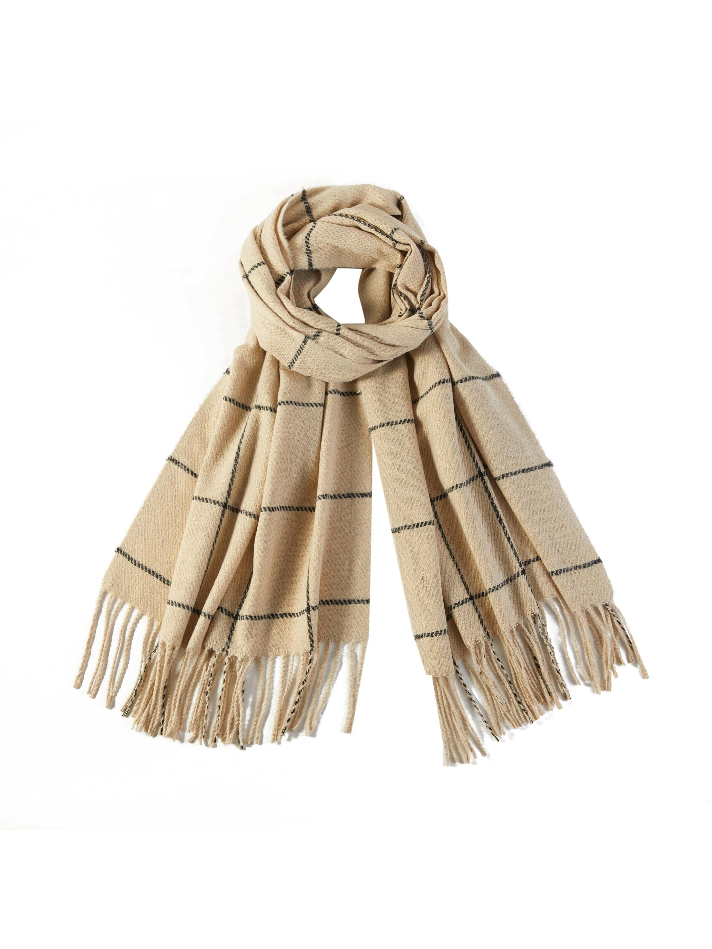 alberto cabale Scarf 'Line' in Beige: front