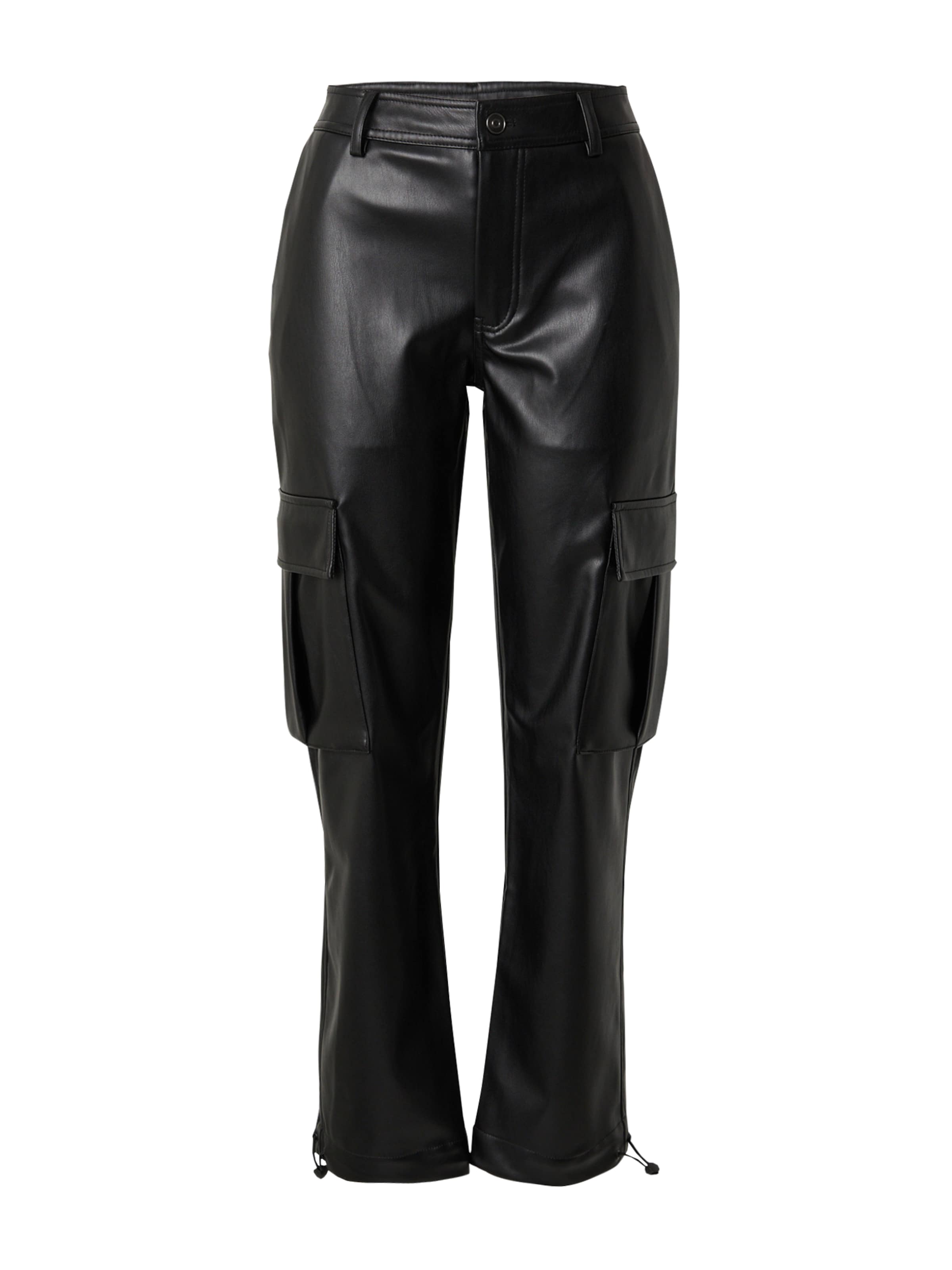 ABOUT YOU x Chiara Biasi Regular Cargo Pants 'Luna' in Black: front