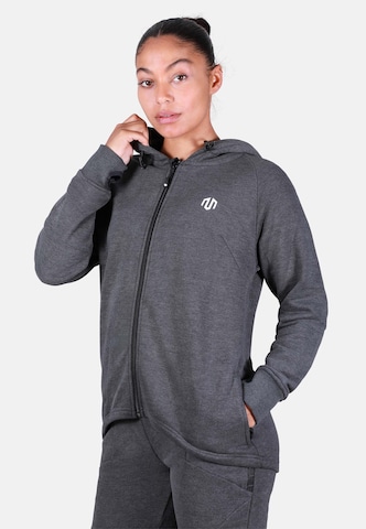 MOROTAI Sportsweatjacke 'Naka' in Grau: Vorderseite