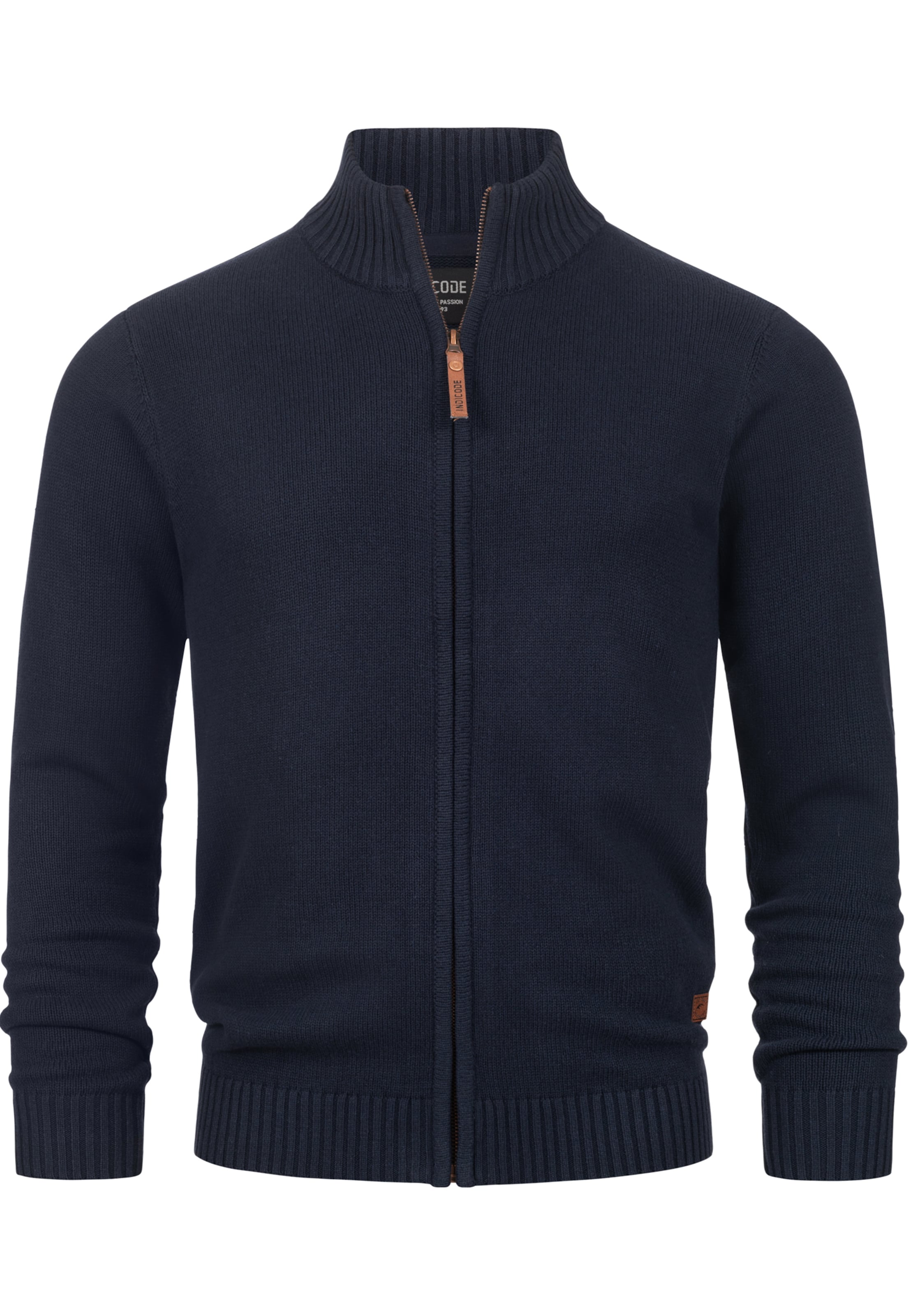 INDICODE JEANS Strickjacke 'Lut' in Blau: Vorderseite