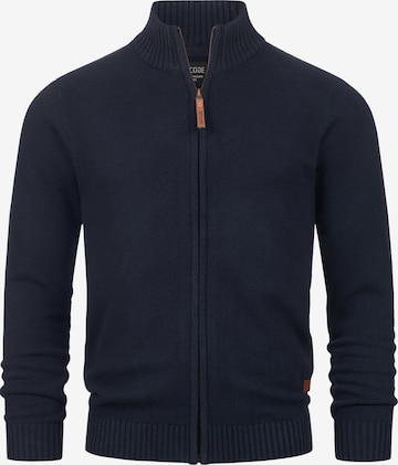 INDICODE JEANS Knit Cardigan 'Lut' in Blue: front