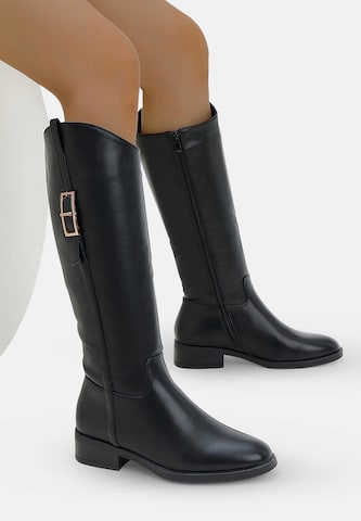 Stivale di Elara in nero: frontale