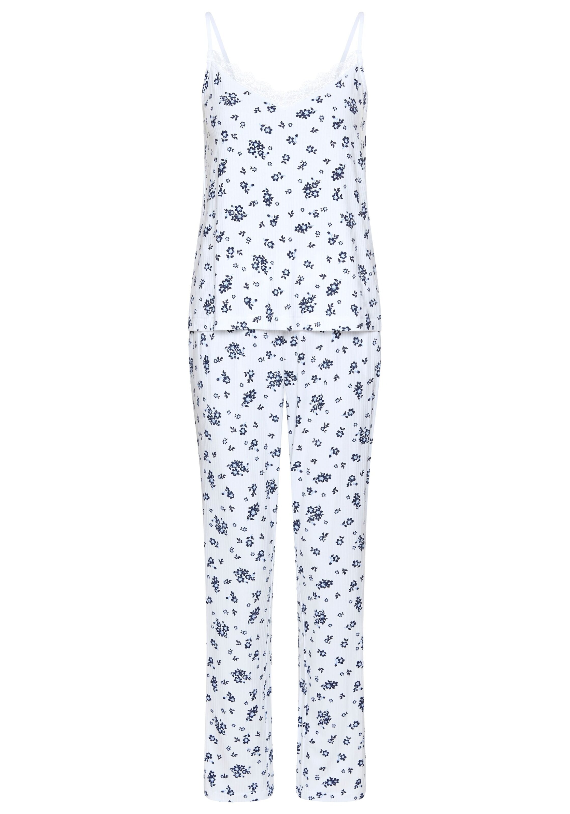 Pyjama LASCANA en blanc : devant