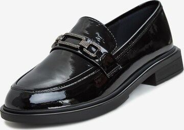 CESARE GASPARI Classic Flats in Black: front