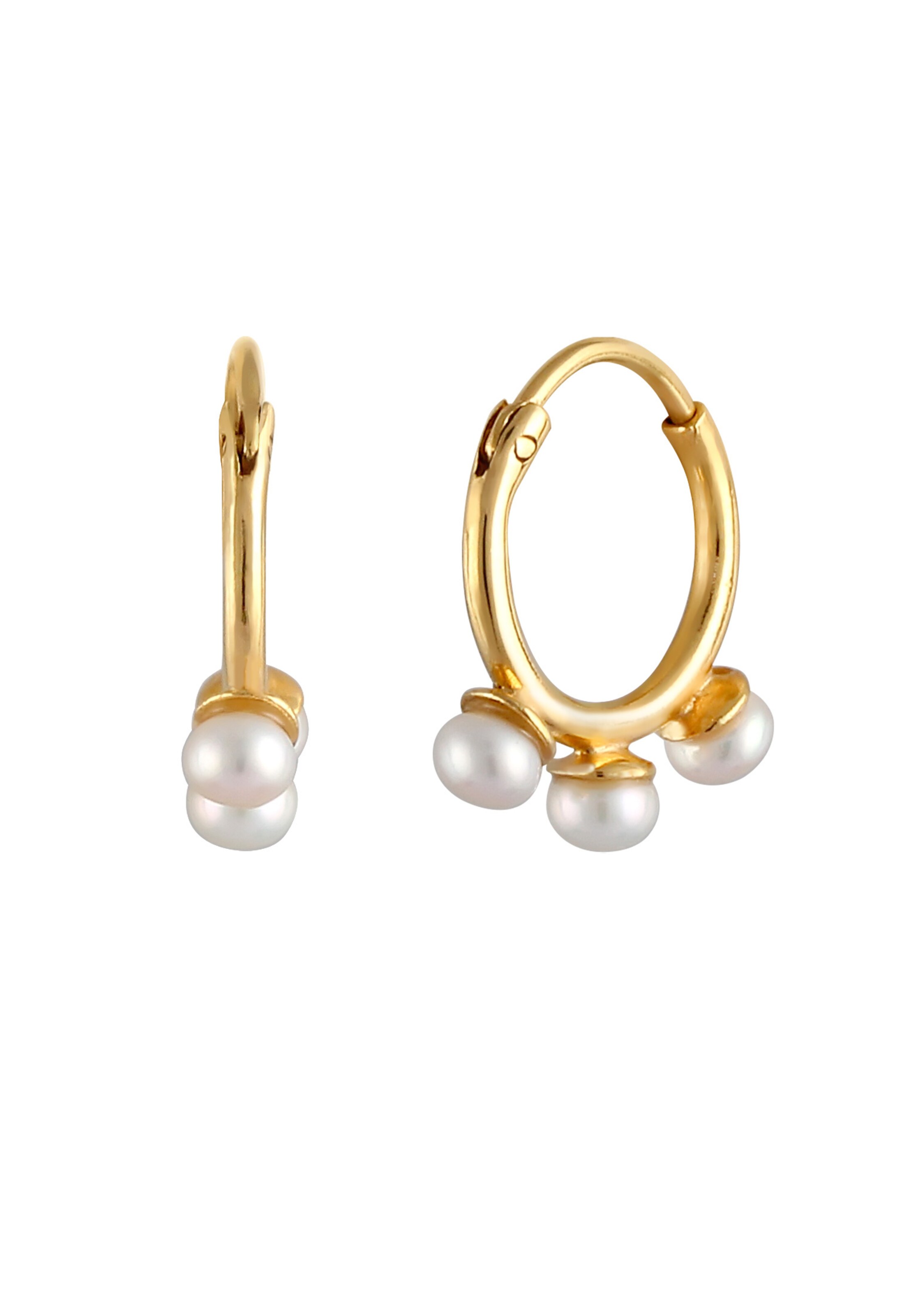 ELLI PREMIUM Ohrringe Creole, Perle in Gold